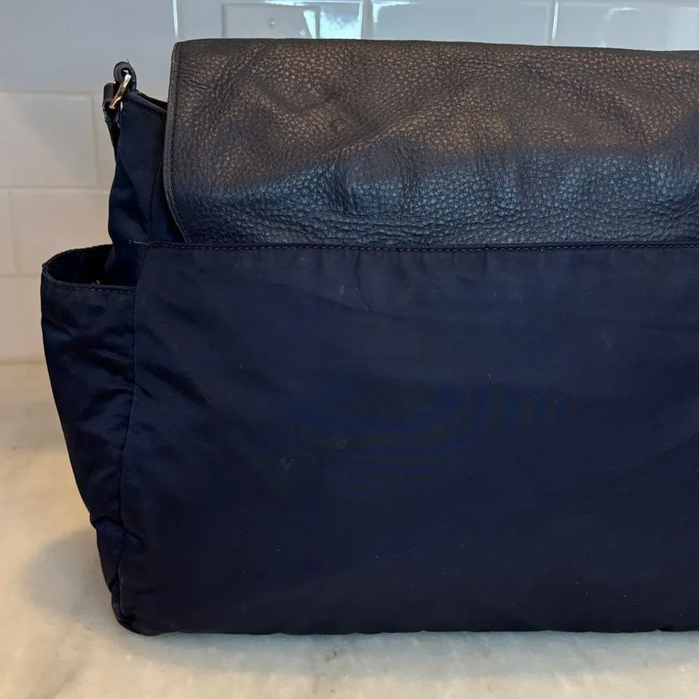 Tory Burch Crossbody Thea Nylon & Leather Weekender Diaper Baby Messenger Bag